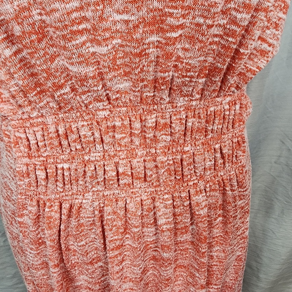 LOFT Lou & Grey Size Medium Redish Orange Flecked Tiered Sleeveless Maxi Dress - Picture 8 of 13
